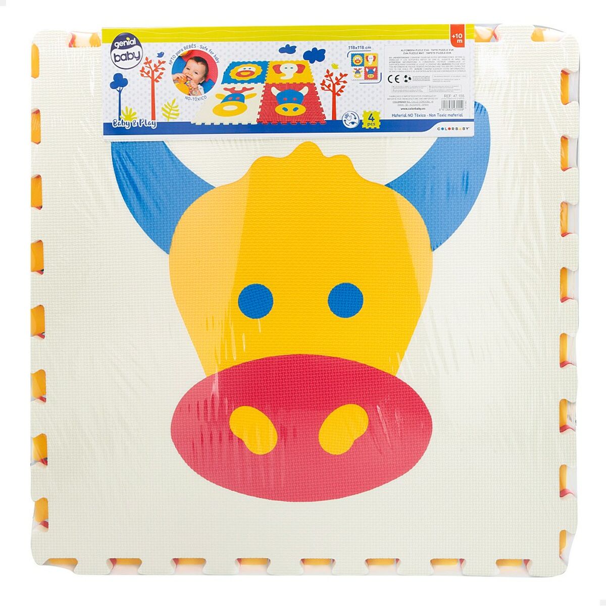 Tapis Puzzle Colorbaby 4 Pièces animaux 118 x 118 cm EVA (2 Unités) - Babycute