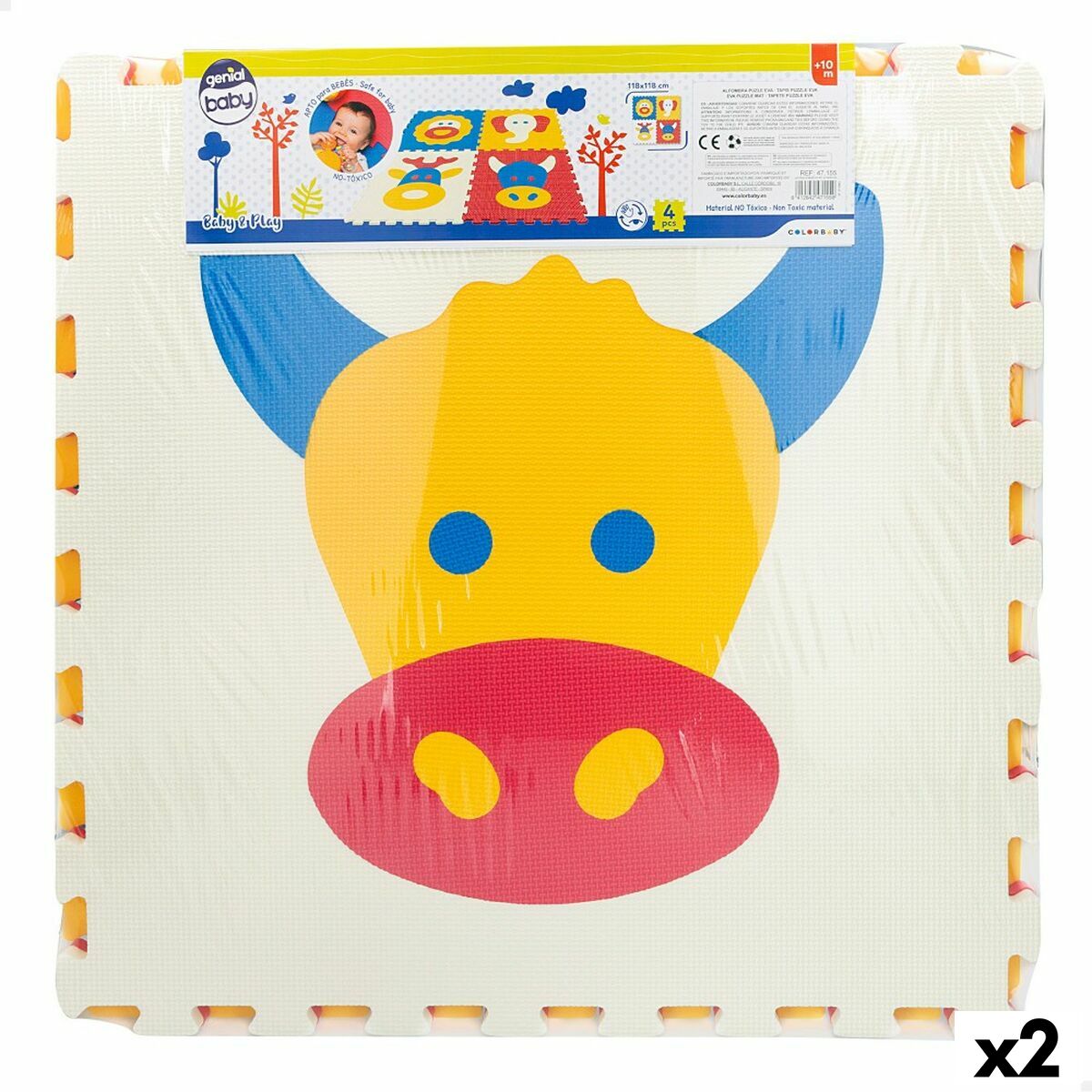 Tapis Puzzle Colorbaby 4 Pièces animaux 118 x 118 cm EVA (2 Unités) - Babycute