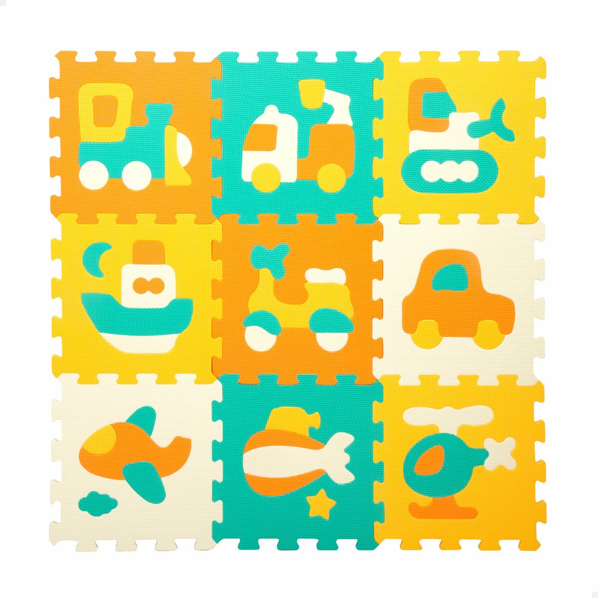 Tapis Puzzle Colorbaby Multicouleur Plastique EVA 90 x 90 cm Voitures 9 Pièces (4 Unités) - Babycute